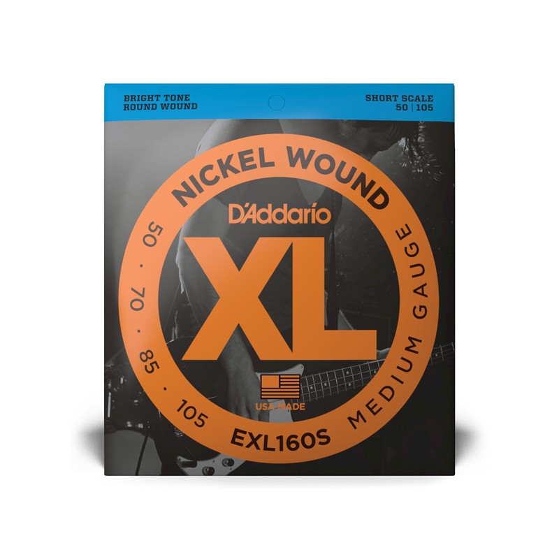 Juego 4 Cuerdas Bajo Eléctrico Daddario EXL160S XL Nickel Medium Short Scale 50-105