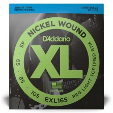 Daddario EXL165 XL Nickel Custom Light Long Scale 45-105 Juego 4 Cuerdas Bajo Eléctrico
