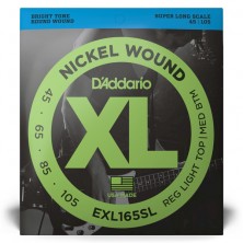 Daddario EXL165SL XL Nickel Custom Light Super Long Scale 45-105 Juego 4 Cuerdas Bajo Eléctrico