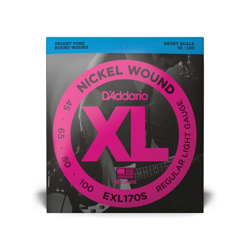 Juego 4 Cuerdas Bajo Eléctrico Daddario EXL170S XL Nickel Light Short Scale 45-100