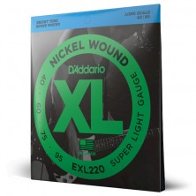 Juego 4 Cuerdas Bajo Eléctrico Daddario EXL220 XL Nickel Super Light Long Scale 40-95