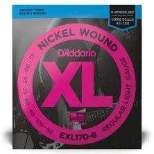 Daddario EXL170-8 XL Nickel Light Long Scale 45-130 Juego 4 Cuerdas Bajo Eléctrico