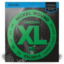 Daddario EXL220-5 XL Nickel Super Light Long Scale 40-125
