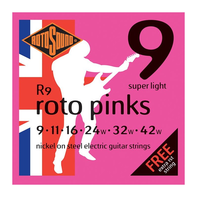 Juego Cuerdas Guitarra Eléctrica Rotosound Roto Pinks 09-042