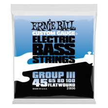 Ernie Ball 2806 Flatwound Group III Escala larga 45-100 Entorch. Plano Juego 4 Cuerdas Bajo Eléctrico