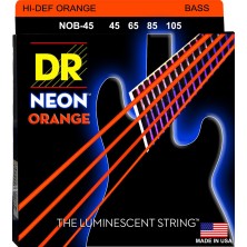 DR Strings Neon NOB-45 Long Scale Orange 45-105 Medium Juego 4 Cuerdas Bajo Eléctrico