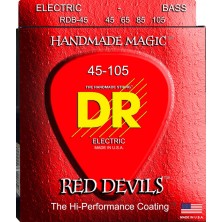 DR Strings Red Devils RDB-45 Long Scale Rojo 45-105 Medium Juego 4 Cuerdas Bajo Eléctrico