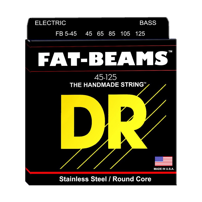 Juego 5 Cuerdas Bajo Eléctrico DR Strings Fat-Beam FB5-45 Long Scale Acero inox 45-125 Light