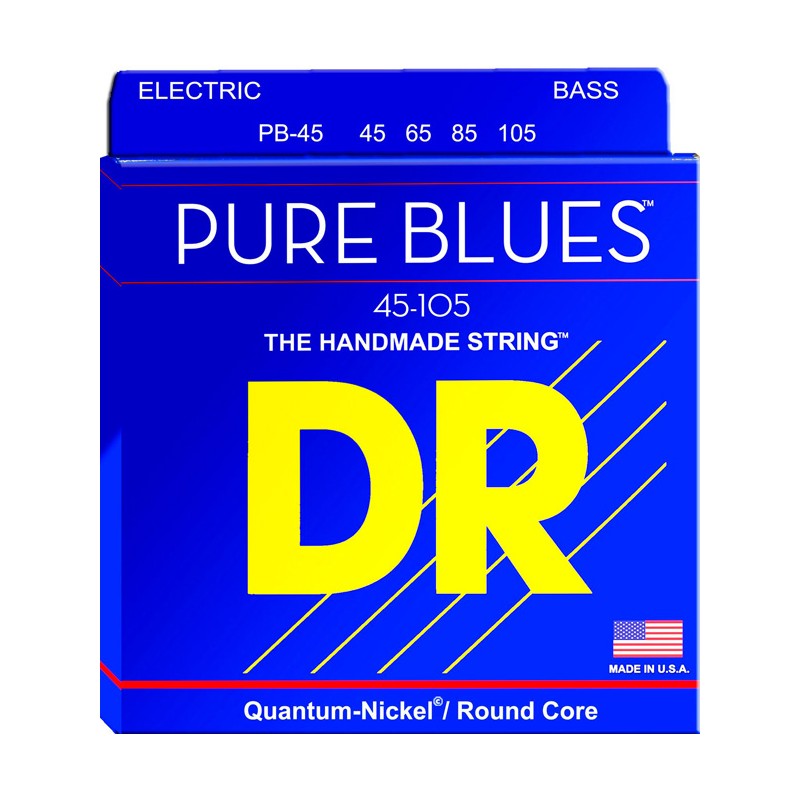Juego 4 Cuerdas Bajo Eléctrico DR Strings Pure Blues PB-45 Long Scale 45-105 Medium