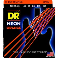 DR Strings Neon NOB5-45 Long Scale Orange 45-125 Medium Juego 5 Cuerdas Bajo Eléctrico