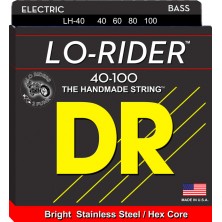 DR Strings Low Rider LH-40 Long Scale Acero inox 40-100 Light Juego 4 Cuerdas Bajo Eléctrico