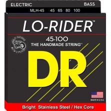 DR Strings Low Rider MLH-45 Long Scale Acero inox 45-100 Medium Juego 4 Cuerdas Bajo Eléctrico