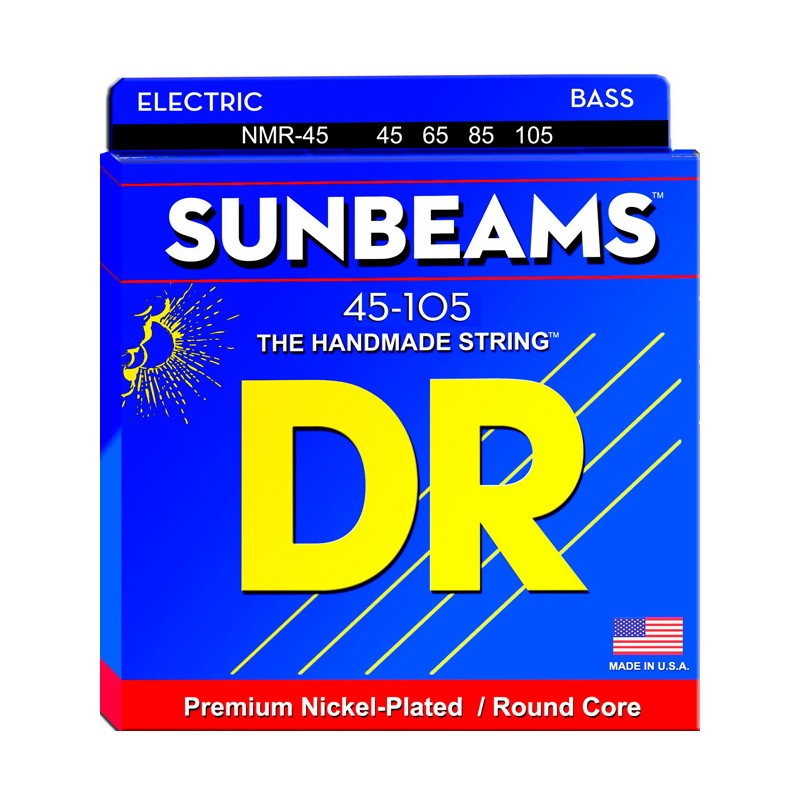 Juego 4 Cuerdas Bajo Eléctrico DR Strings Sunbeams NMR-45 Long Scale 45-105 Medium