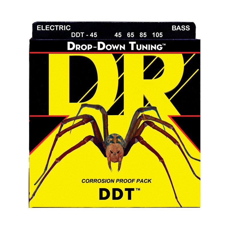 Juego 4 Cuerdas Bajo Eléctrico DR Strings DDT DDT-45 Long Scale Acero inox 45-105 Medium