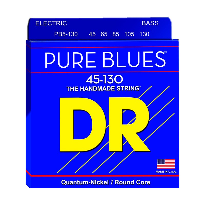 Juego 4 Cuerdas Bajo Eléctrico DR Strings Pure Blues PB5-130 Long Scale 45-130 Medium