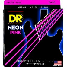 DR Strings Neon NPB-45 Long Scale Pink 45-105 Light Juego 4 Cuerdas Bajo Eléctrico