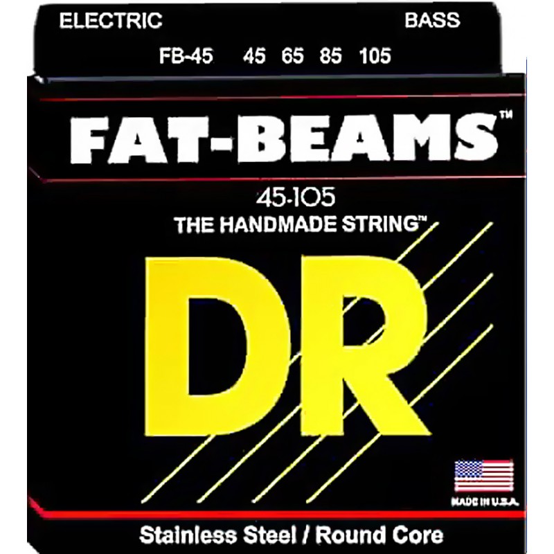 Juego 4 Cuerdas Bajo Eléctrico DR Strings Fat-Beam FB-45 Long Scale Acero inox 45-105 Medium