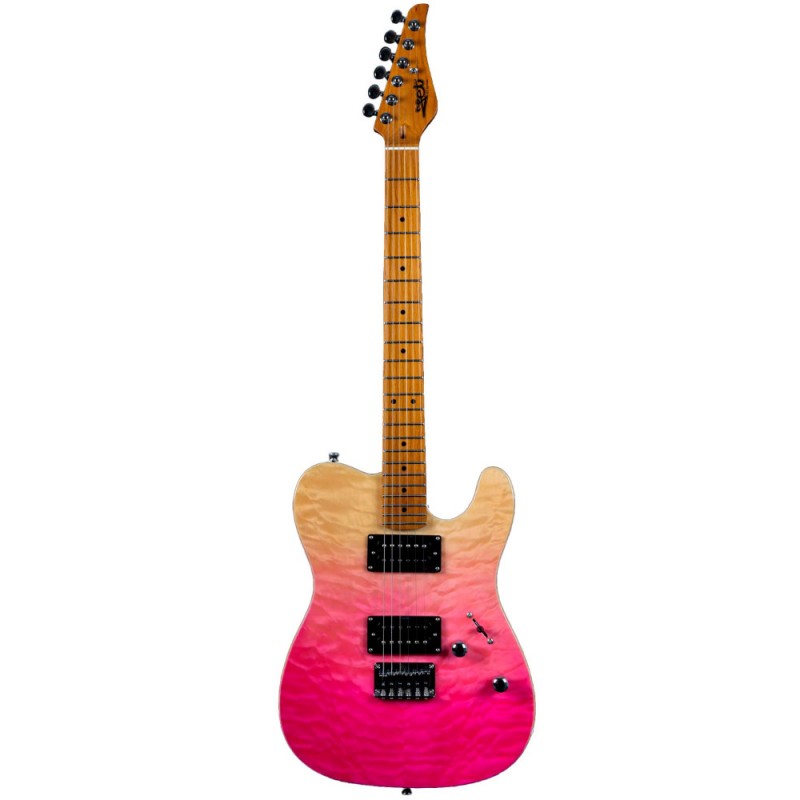 Guitarra Eléctrica Solida Jet JT450-QTPK Transparent Pink