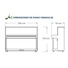 Piano Vertical Yamaha B2 Blanco Pulido PWH