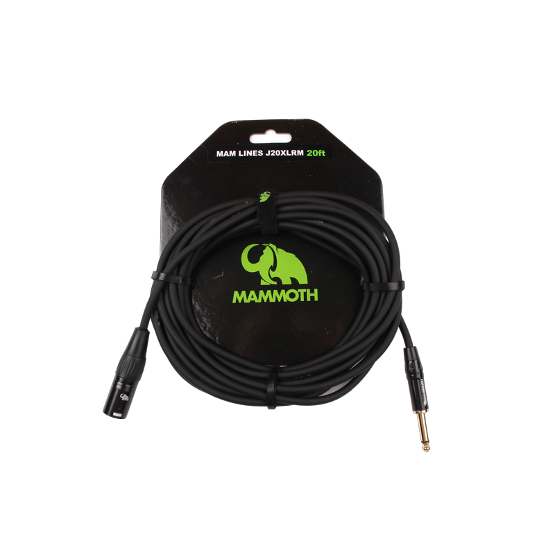 Cable Instrumento Mammoth LINES J20XLRM XLR Macho Jack Mono 6m