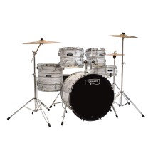 Mapex Tornado 20 Blanco Rayado EXPOSICION Batería Completa