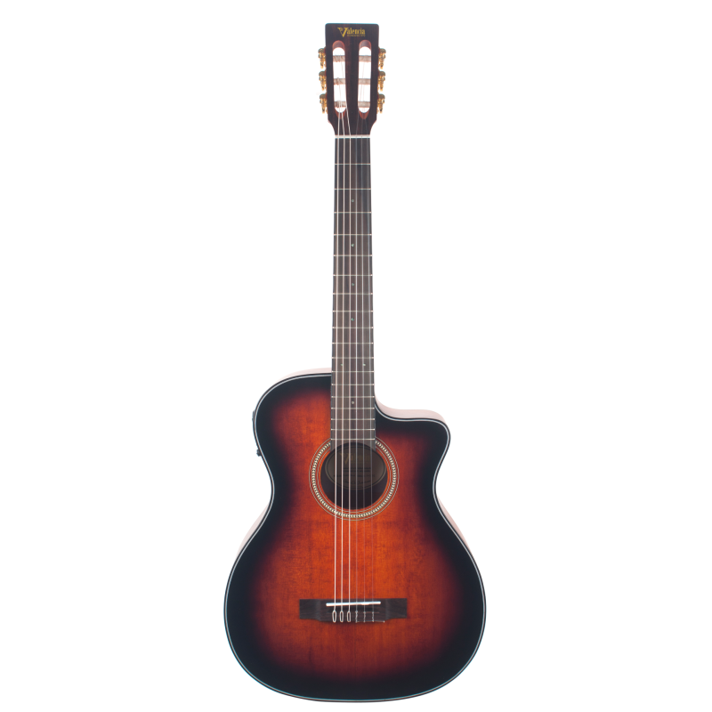 Guitarra Clásica Eléctrificada Valencia VA434CECSB Sunburst