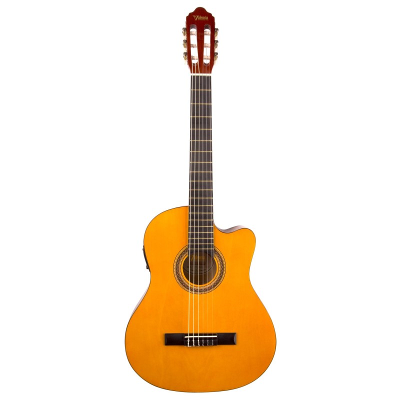 Guitarra Clásica Eléctrificada Valencia VC104CE Natural 