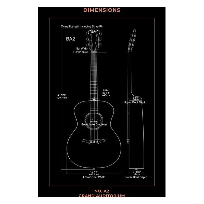 BAT2M Bromo BAT2M Guitarra Acústica Mahogany