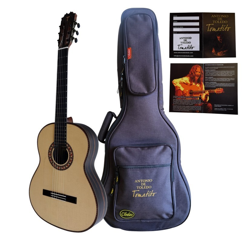 ATF-TOMATITOALMERIANAT Antonio de Toledo Tomatito Almería Guitarra Flamenca negra de palo santo de Patagonia
