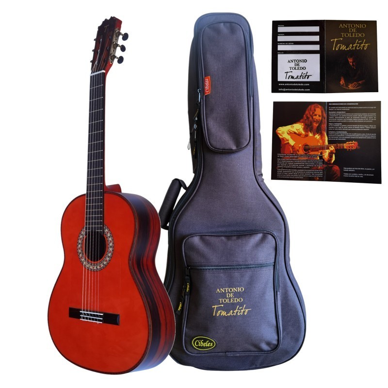 ATF-TOMATITOALMERIAROJA Antonio de Toledo Tomatito Almería Roja Guitarra Flamenca negra de palo santo de Patagonia