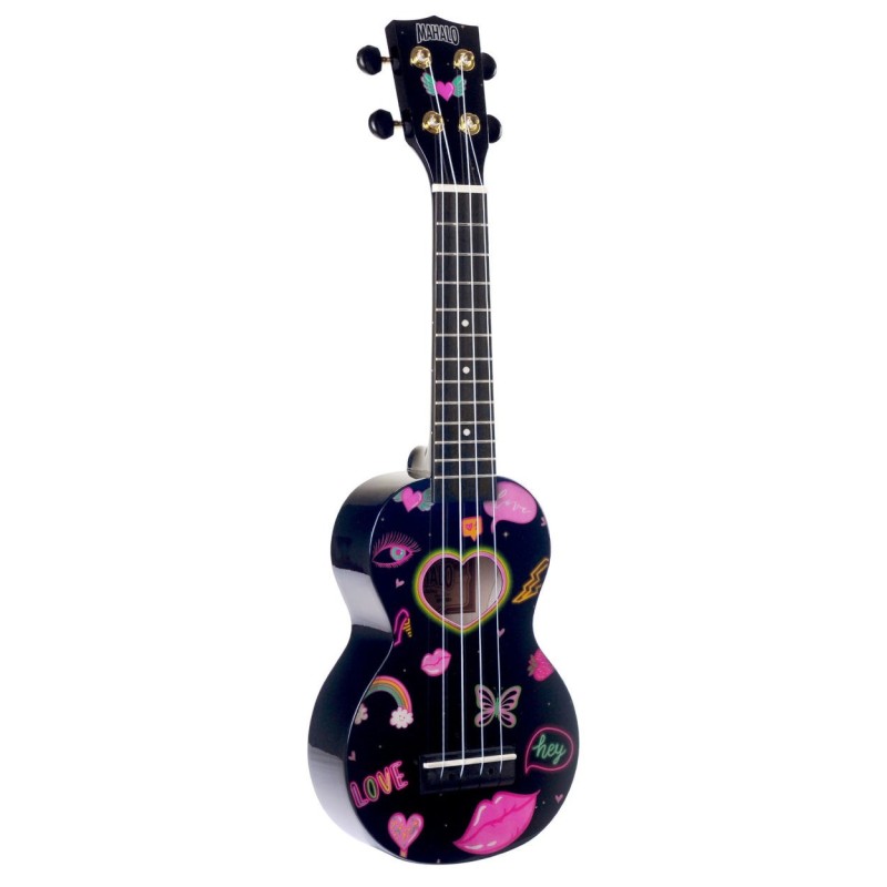 maha-MA1HEBK Mahalo MA1HEBK Ukelele Soprano Corazones con Funda