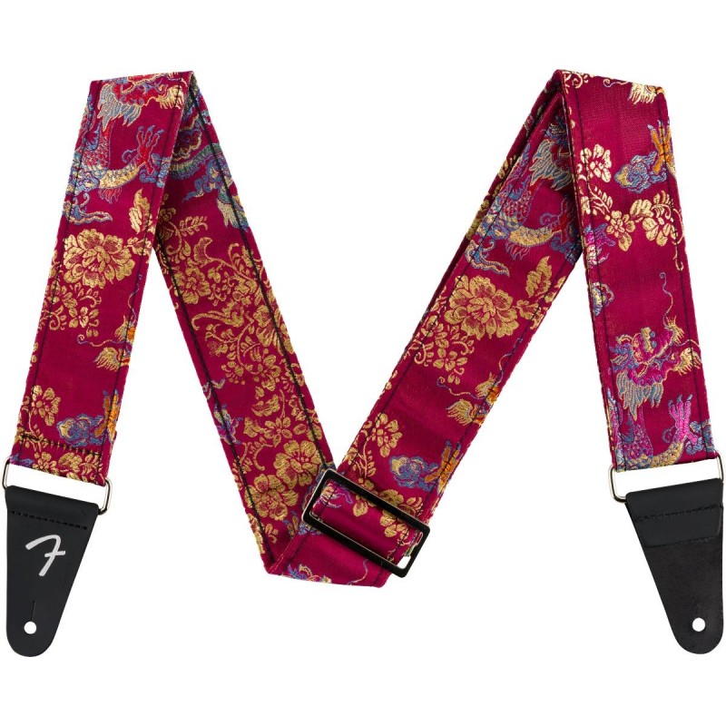 0990638053 Fender Satin Dragon Strap Wine Correa de Guitarra