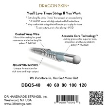 717401 DR DBQ5-40 Dragon Skin+ Light Cuerdas Bajo 5 Cuerdas Quantum Nickel Coated