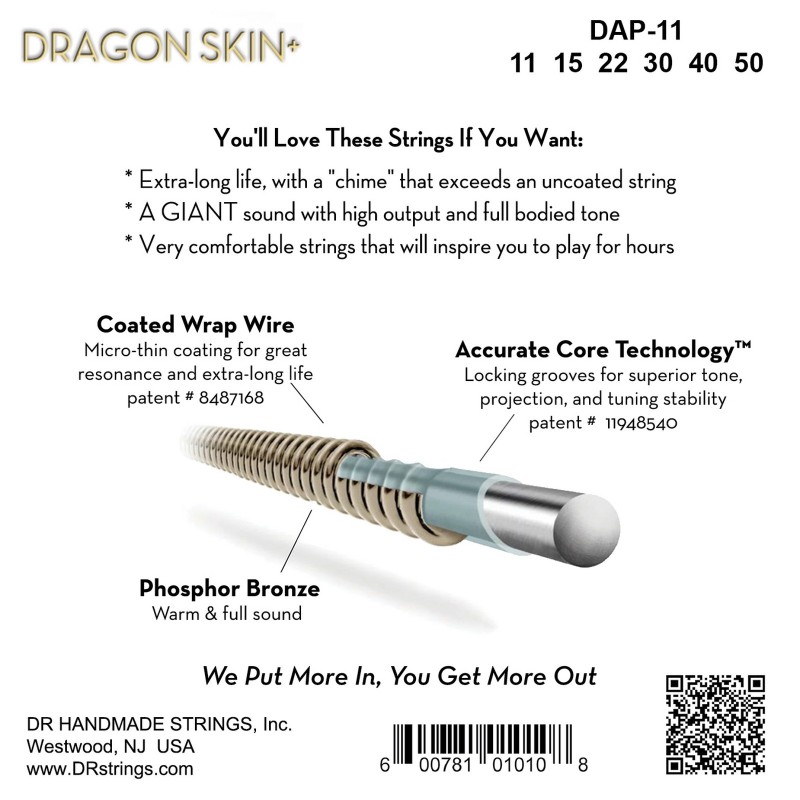 717369 DR DAP-11 Dragon Skin + Coated Phosphor Bronze Custom Light