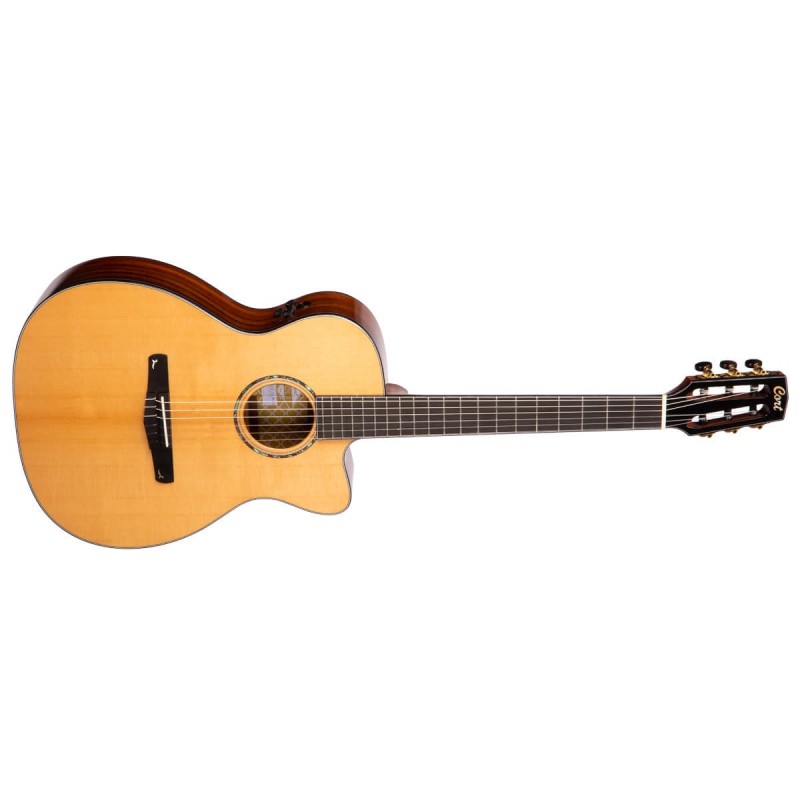 747618 Cort GOLD-OC8 Nylon NAT Guitarra clásica electrificada con funda