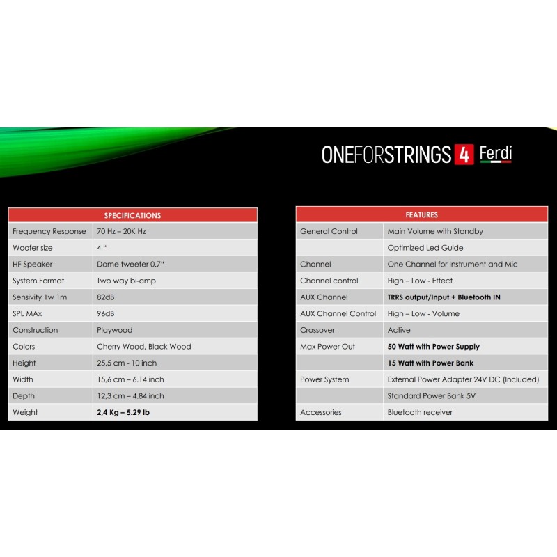 707949 Acus ONE Fostrings 4 Ferdi Wood Amplificador Guitarra Acústica