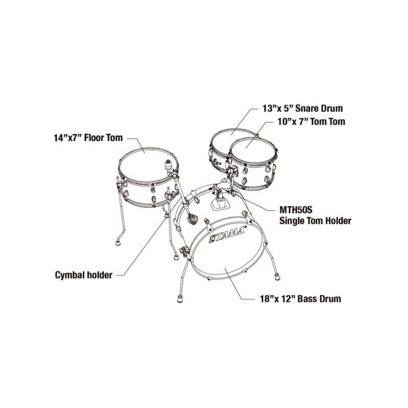 LJK48H4-HLB Tama LJK48H4-HLB Club Jam 4pc + Meinl Set de Platos
