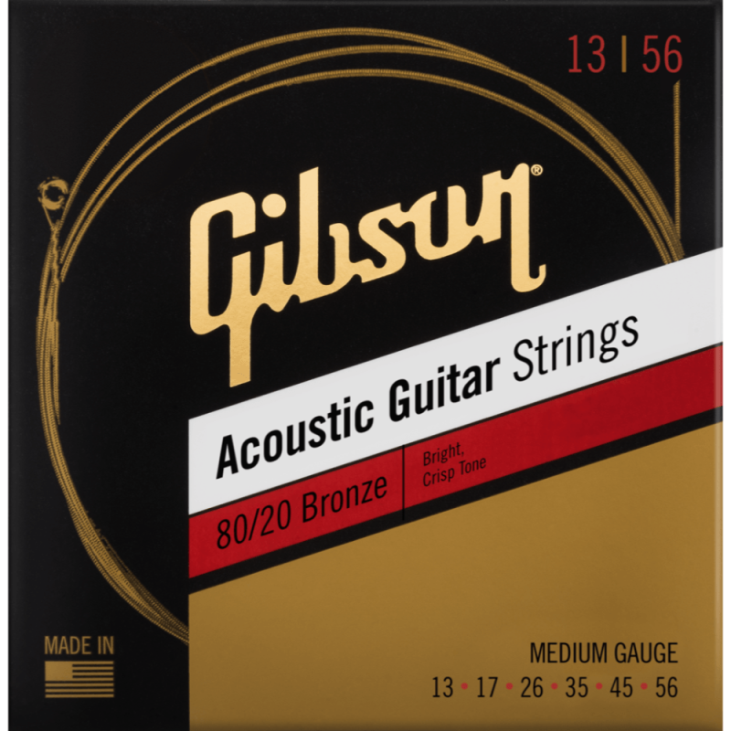 SAG-BRW13 Gibson Juego de Cuerdas Acústica 80/20 Bronze Medium 13-56