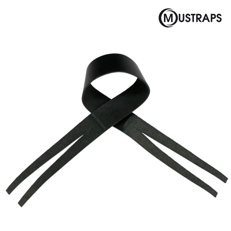 KELL-MSTRPLAT Mustraps Correa para platos de Piel de Vacuno grueso negra