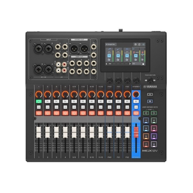 VHY9460 Yamaha MGX12V B Mesa de Mezclas Digital + Interfaz de Video Negra
