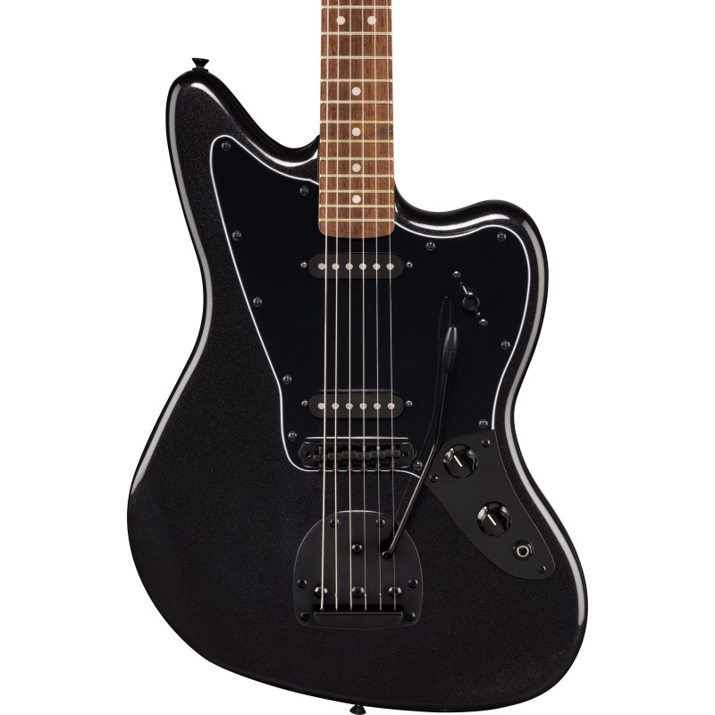 0378401965 Squier FSR Affinity Jaguar, Metallic Black Guitarra Eléctrica