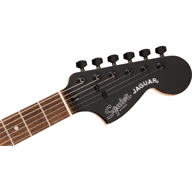 0378401965 Squier FSR Affinity Jaguar, Metallic Black Guitarra Eléctrica