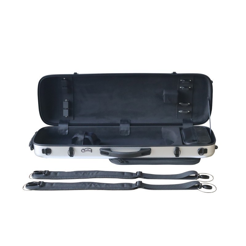 ESVIARDYRA Estuche violín Artist Dynamic policarbonato rectangular 4/4 Brushed aluminum Aluminio cepillado