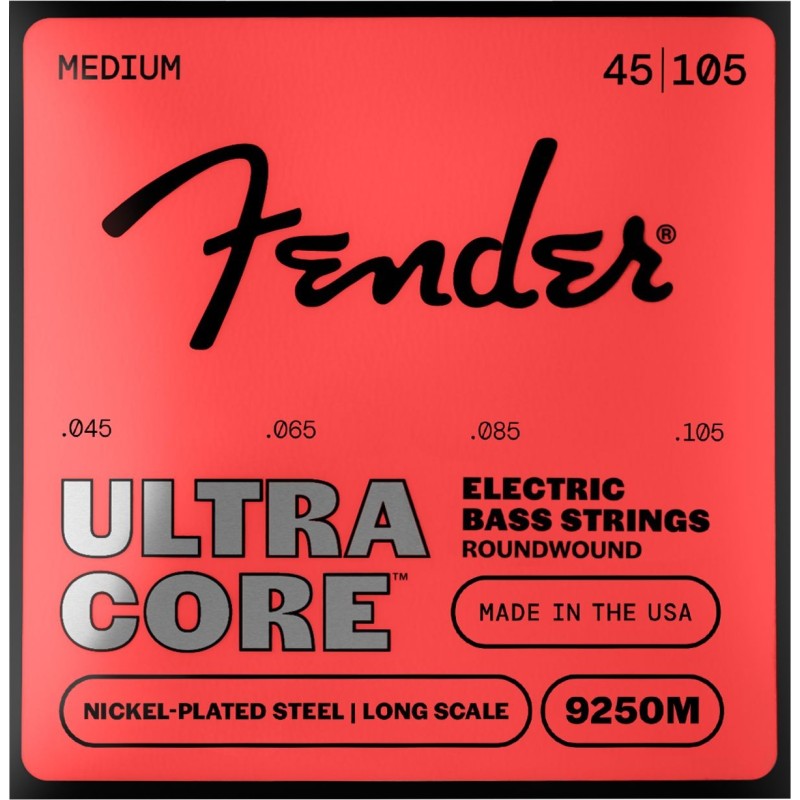 0737250706 Fender 9250 Ultracore Nickel Plated Steel Ball End 9250M Gauges .045-.105 Cuerdas Bajo Eléctrico