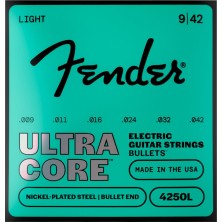 Fender 4250 Ultracore Nickel Plated Steel Bullet End, 4250L Gauges .009-.042 Cuerdas Guitarra Eléctrica