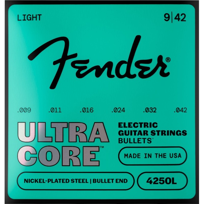0733250503 Fender 4250 Ultracore Nickel Plated Steel Bullet End, 4250L Gauges .009-.042 Cuerdas Guitarra Eléctrica