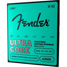 0733250503 Fender 4250 Ultracore Nickel Plated Steel Bullet End, 4250L Gauges .009-.042 Cuerdas Guitarra Eléctrica