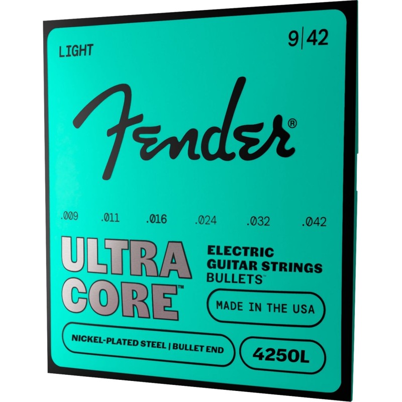 0733250503 Fender 4250 Ultracore Nickel Plated Steel Bullet End, 4250L Gauges .009-.042 Cuerdas Guitarra Eléctrica