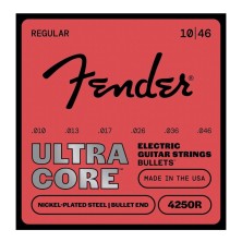 Fender 4250 Ultracore Nickel Plated Steel Bullet End, 4250R Gauges .010-.046 Cuerdas Guitarra Eléctrica