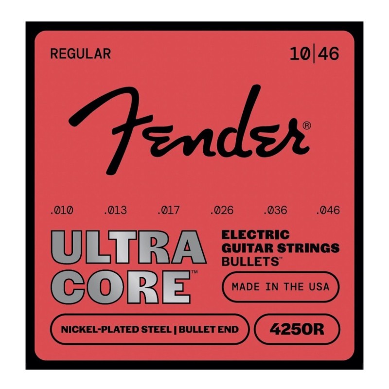 0733250506 Fender 4250 Ultracore Nickel Plated Steel Bullet End, 4250R Gauges .010-.046 Cuerdas Guitarra Eléctrica